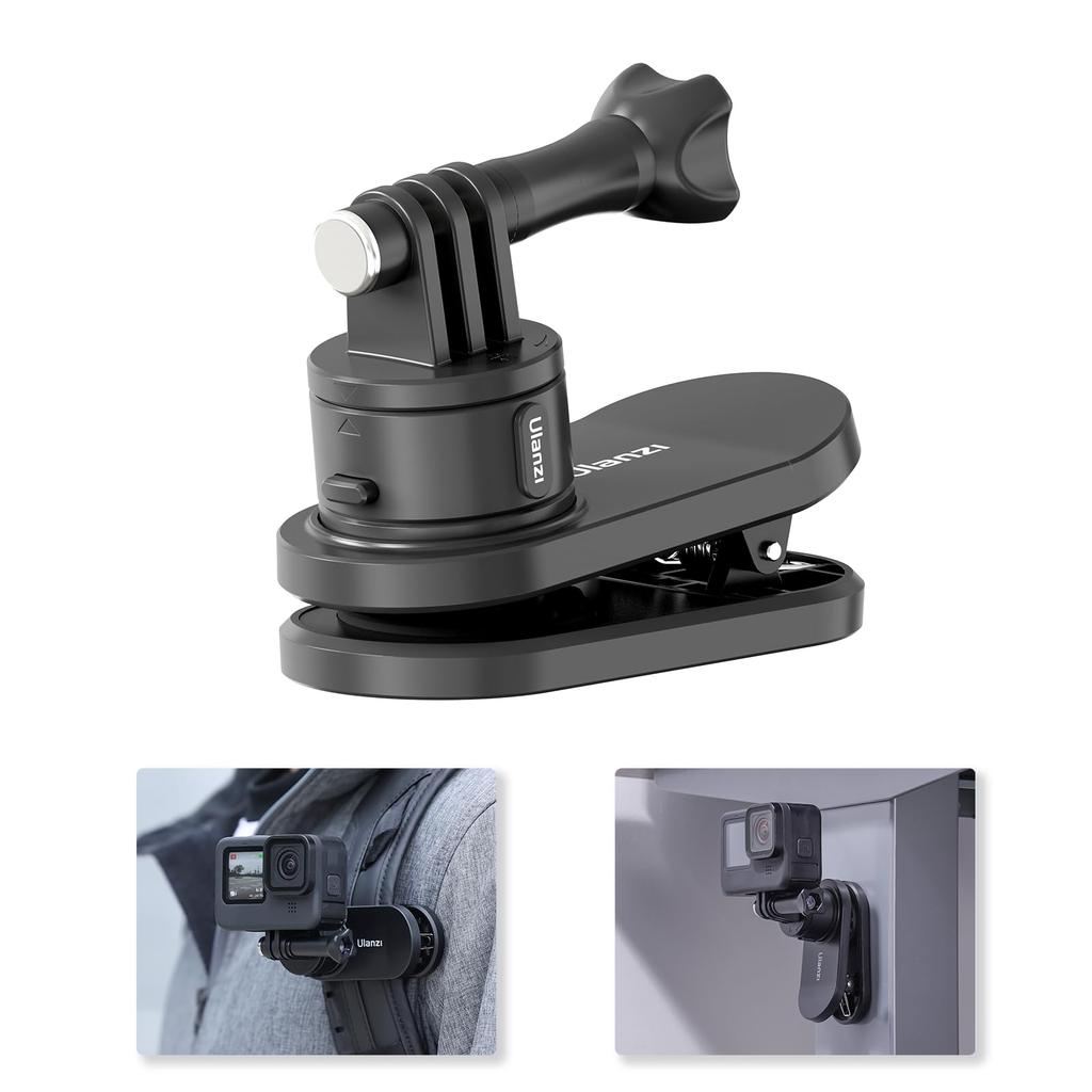 Ulanzi II Quick Release Clip Mount for POV GoPro Magnetic Backpack Mount Magnetic Universal Backpack Easy Compatible with Action Cameras such as Hero