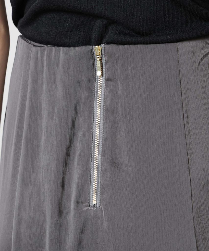 Nano Universe Satin Flare Maxi Skirt Be Paired with Other Small 023 Charcoal (Can Items) Women's 669-5230306