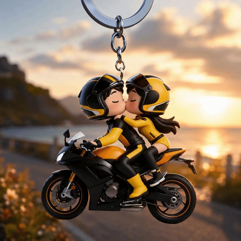 Mini Design Motorfiets Sleutelhanger 2D Plat Locomotief Mannen Hanger Tas Hangende Bedel Sleutel Decoratie