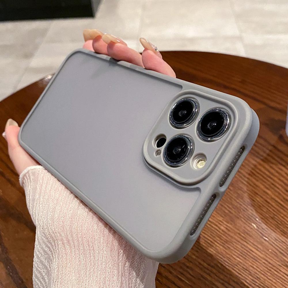 

For iPhone 14 Pro Max Case PC+TPU Heat Dissipation Phone Back Cover Skin Touch Grey