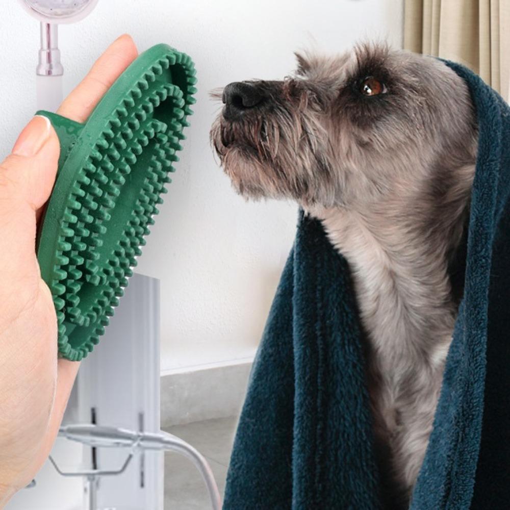 2-in-1 TPR Pet Bathing & Grooming Brush: Massage Brush and Hair Remover for Pets - Gentle Exfoliating and Cleaning During Wash