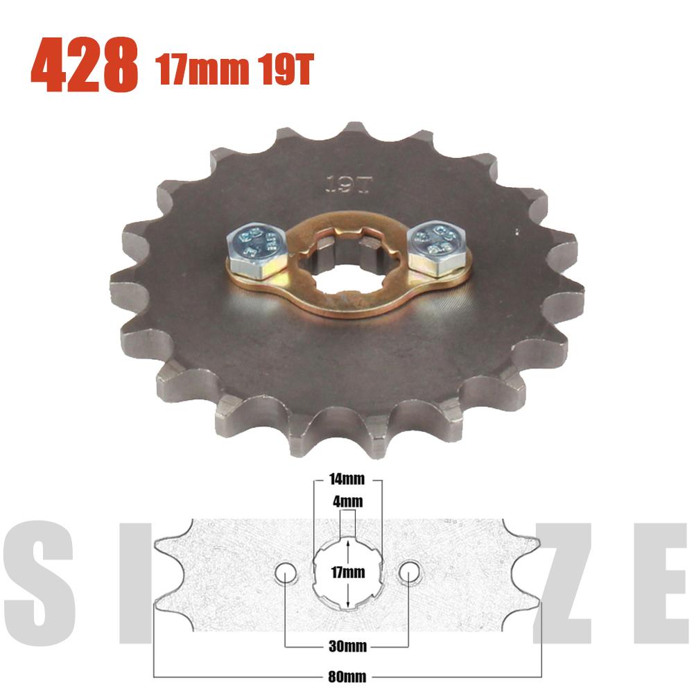 428# 17mm Front Engine Sprocket 10 11 12 13 14 15 16 17 18 19T Tooth For Dirt Pit Bike ATV Quad Go Kart Buggy Scooter Motorcycle