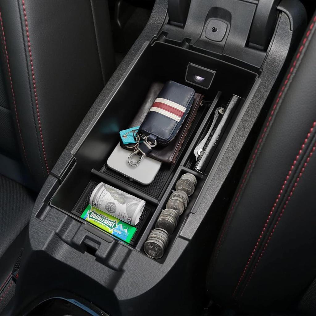 EDBETOS Center Console Organizer Compatible With Chevy Equinox Accessories 2018 2024 Ert Tray Interior Secondary Armrest Storage Box ABS, Black