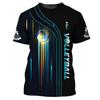 Volleyball Uniform Neutral 3D Printed Men's T-shirt Fashionable Short Sleeved Sportswear Comfortable Breathable Quick Drying