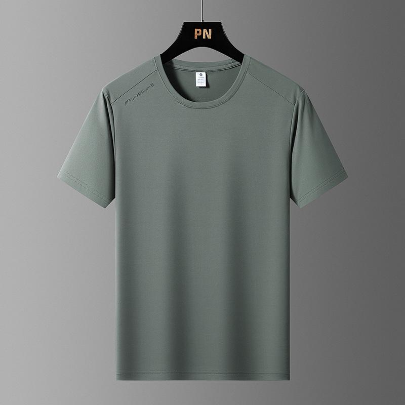 

Ice Silk Short-sleeved T-shirt Men s Thin Loose Quick-drying Breathable Large Size Top Sports Casual Mesh Short-sleeved T-shirt 2XL армия зеленый