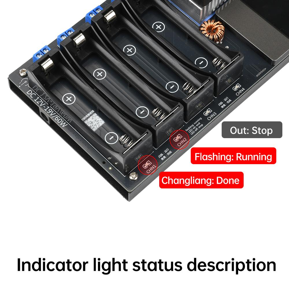 DC 12-19V 2.4 Inch Color Screen 18650 Battery Capacity Internal Resistance Tester Automatic Charging and Discharging