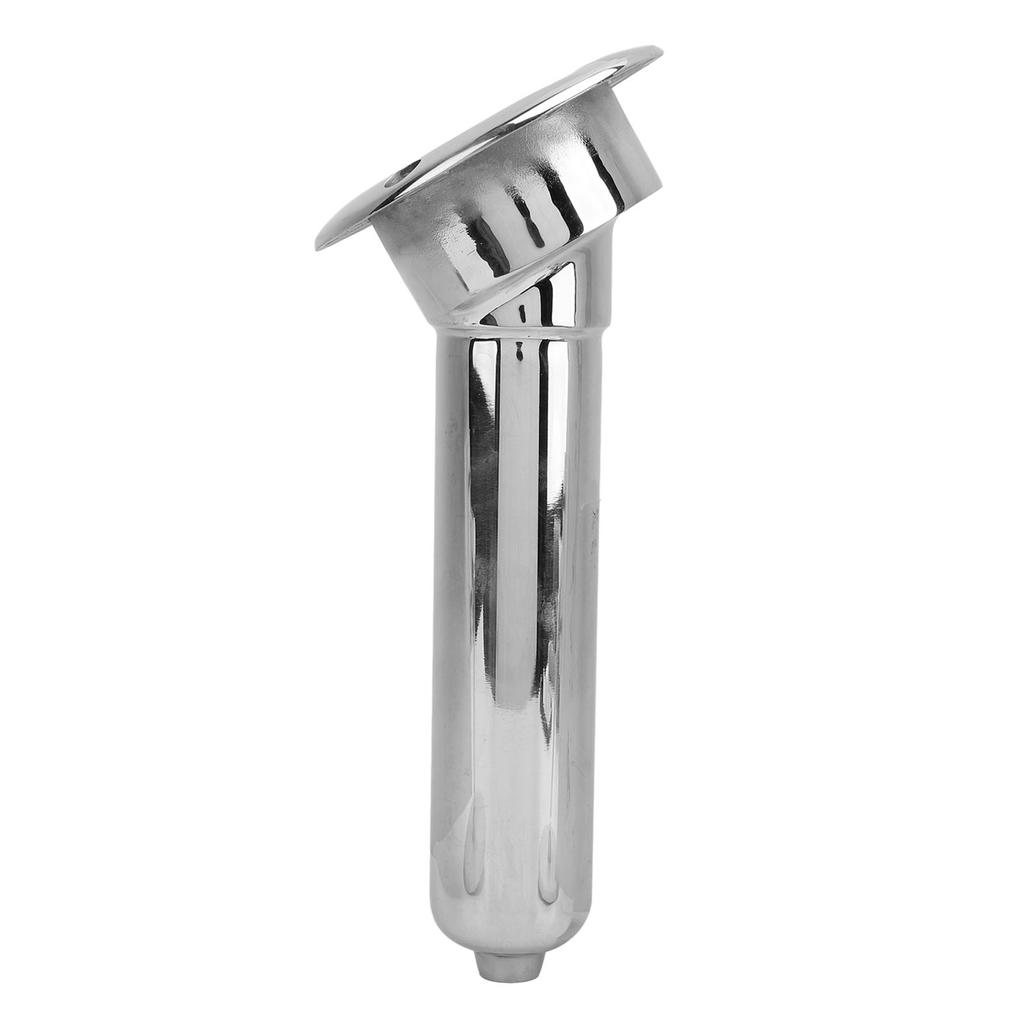 2 in 1 Boat Fishing Rod Cup Holder Stainless Steel Strong Structure 280mm Round Top Cup Holder for Yacht Ship 30 Degrees