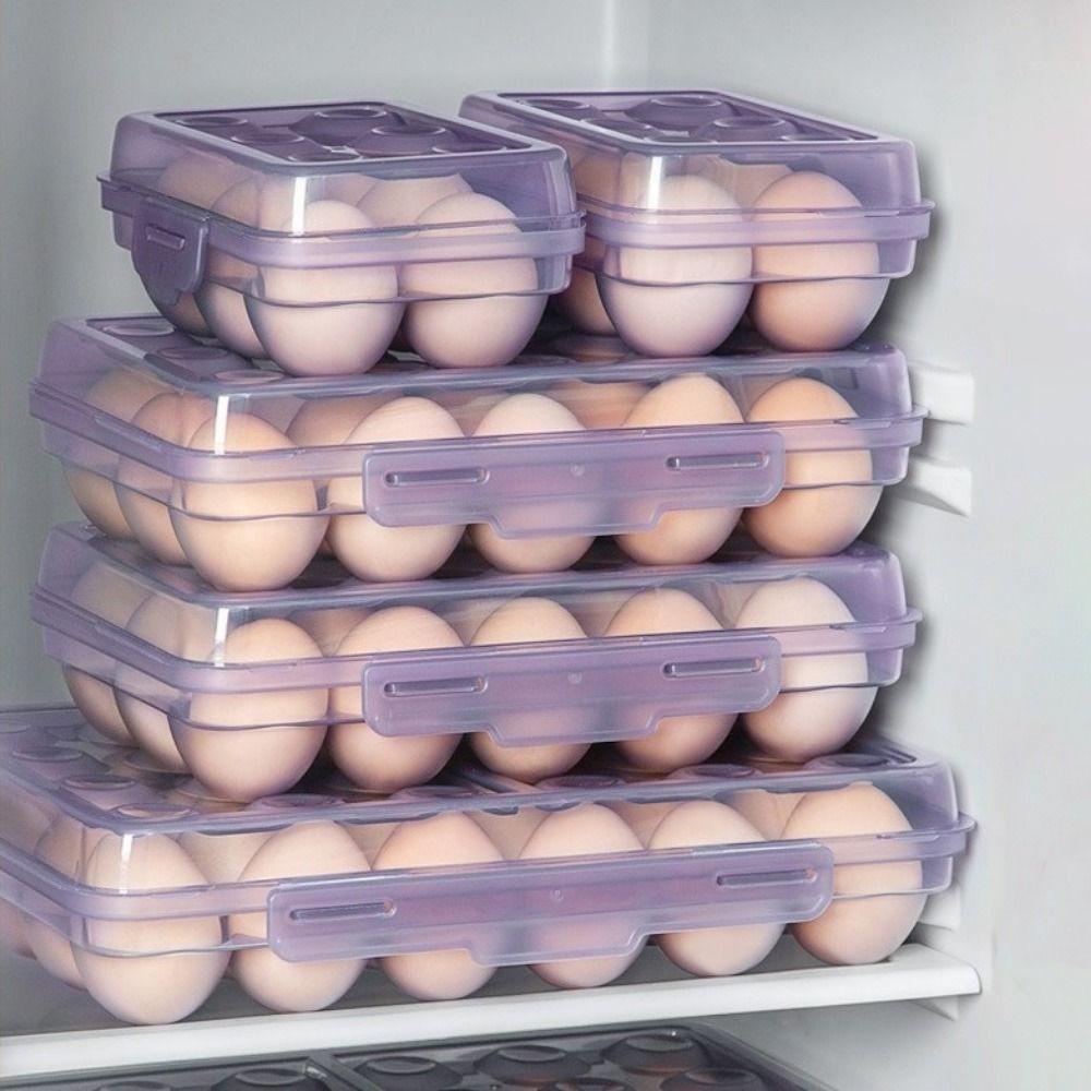 Plastic Refrigerator Egg Organizer 6/15/24 Grids Eggs Case Multipurpose Egg Protector  for Kitchen