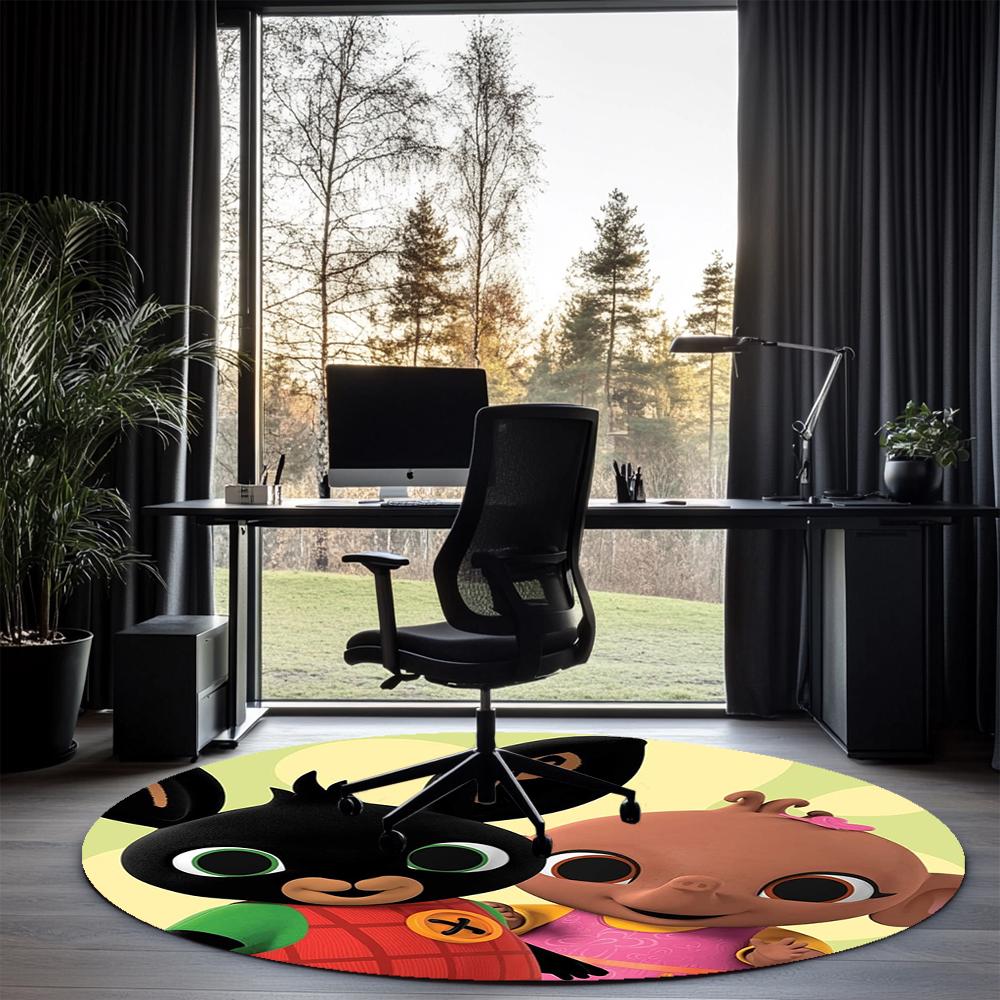 Bing Printed Round Rug Carpet Chair Rug Area Rug Entryway Doormats,for Office Chair Living Room Bedroom Kitchen Room.