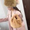 Luxury Fur Handbag Women Vest Design Soft Plush Crossbody Bag Thin Metal Chain Shoulder Bag Korean Winter Party Bag Coin Purse
