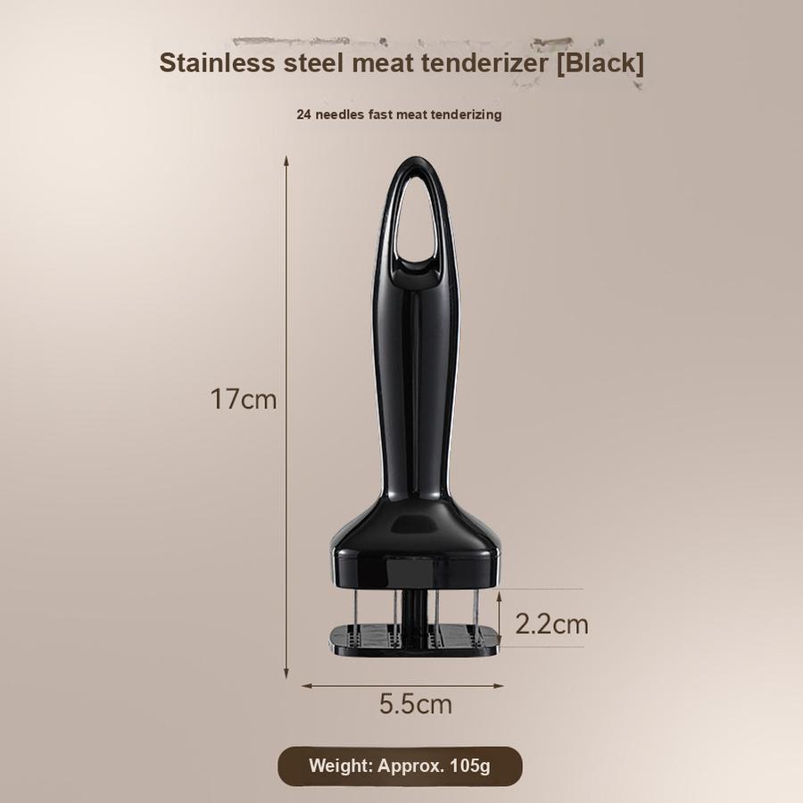 

Stainless Steel Automatic Retractable Meat Tenderizer with Meat Piercer for Beef, Pork, Chicken, and Kitchen Use чорний