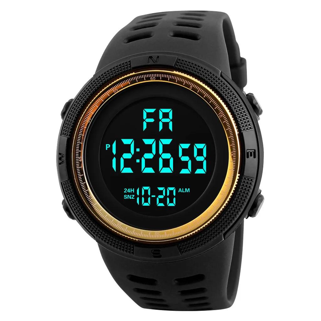 

Men s Digital Watches Multifunction Military Men Sports Wristwatch Sweatproof Luminous Man Student Electronic Watch золотой