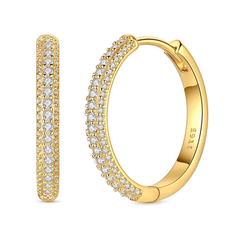 Original 925 Silver Gold Earrings Heart Triangle Hoop Earrings for Teens Women Female Party Fine Earring Jewelry