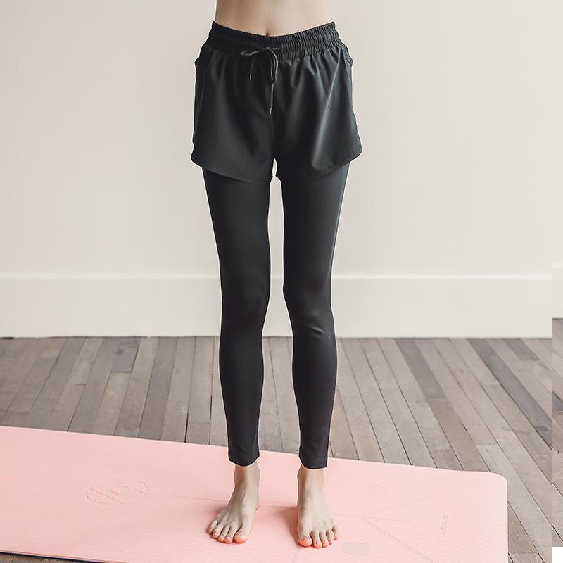 Women s Quick-Dry Two-Piece Yoga Pants with Pockets Extra Large