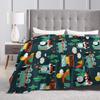 T-Thomas The Train Friends Percy Blanket  Warm Soft Pattern Plush Throw Blanket For Bedroom Trave Flannel Bedspread Bed Cover