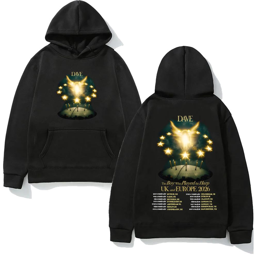Dave The Boy Who Played The Harp New Album Tour 2026 Hoodie Graphic Print Sweatshirt Popular Clothing Sudaderas Unisex Pullovers