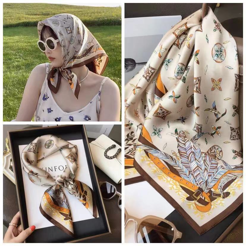 Eleganti Foulard di Seta da Donna Con Centinaia di Camicie, Assistenti di Volo, Decorazione Professionale, Protezione del Collo, Foulard, 70 Foulard Quadrati Piccoli.