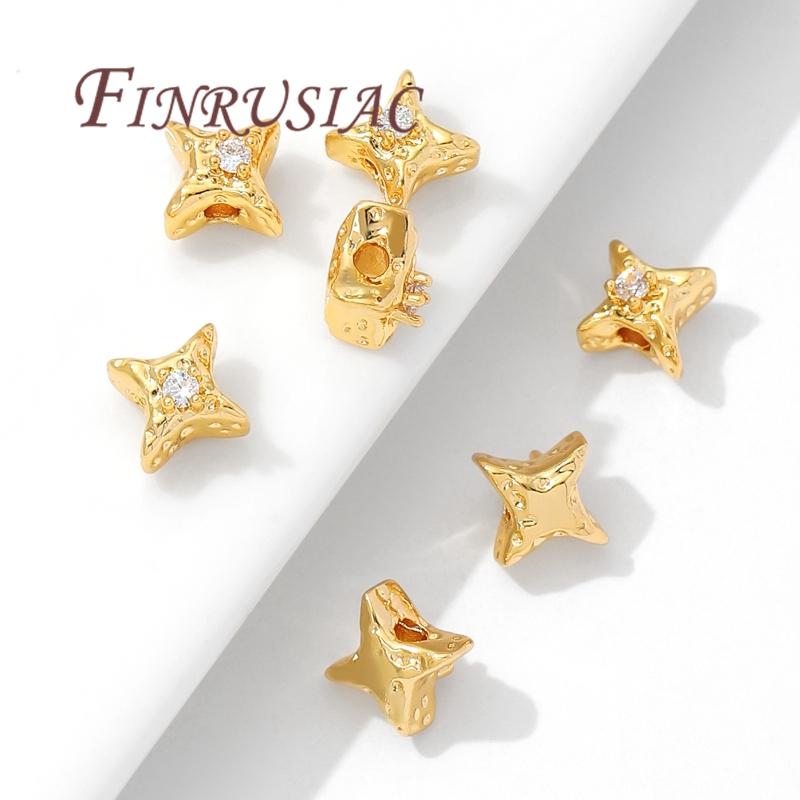 9.5mm*6mm Stars Spacer Bead 18K Gold Plated Jewelry Accessories,Beads Separators,Bracelets&Necklaces Beads