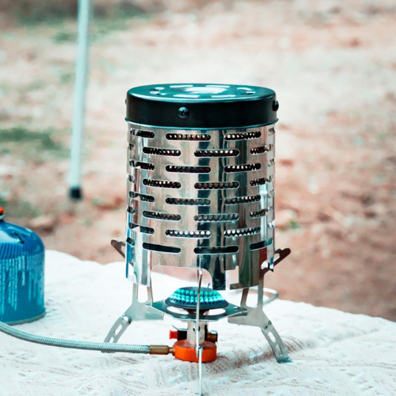 Outdoor Portable Heater Stoves Mini Stainless Steel Heating Cover Tent Heater Oven Burner Camping