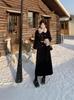 2025 Winter Women's Plus Size Slimming Fur Collar Jacket & Belted Skirt Set