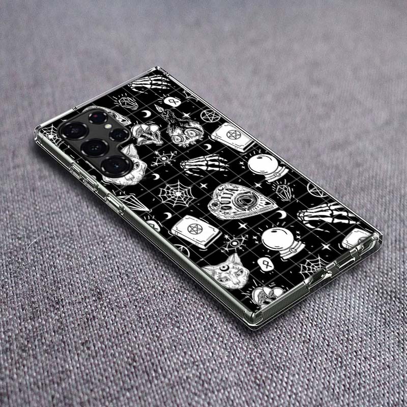 

Occult Witchcraft Moon Gothic Witch Clear Phone Case for Samsung Galaxy S24 S23 S21 Plus S20 FE S22 S26 Ultra S25 Edge TPU Capa Samsung S21 Ultra