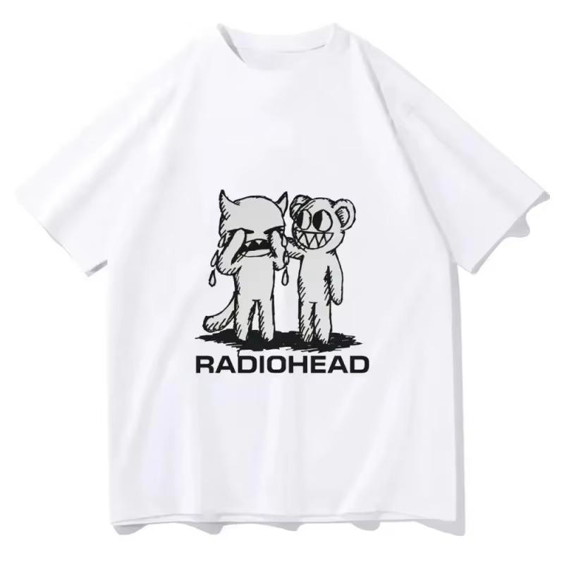 Radiohead T-Shirts Indie Rock Band Anime T-Shirt Letnia Męska Koszulka Z Wysokiej Jakości Popularnej Bawełny Women's Clothing