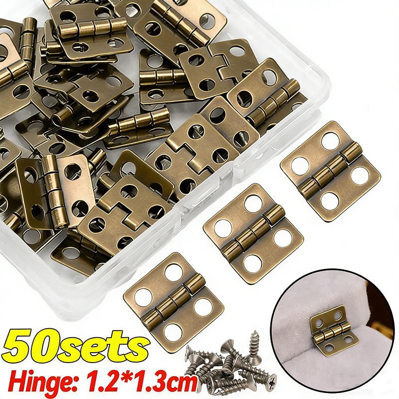 Mini Dollhouse Hinges 180 Degree Folding Hinge DIY Craft Wooden Jewelry Box Miniature Furniture Cabinet Closet Hinges with Screw
