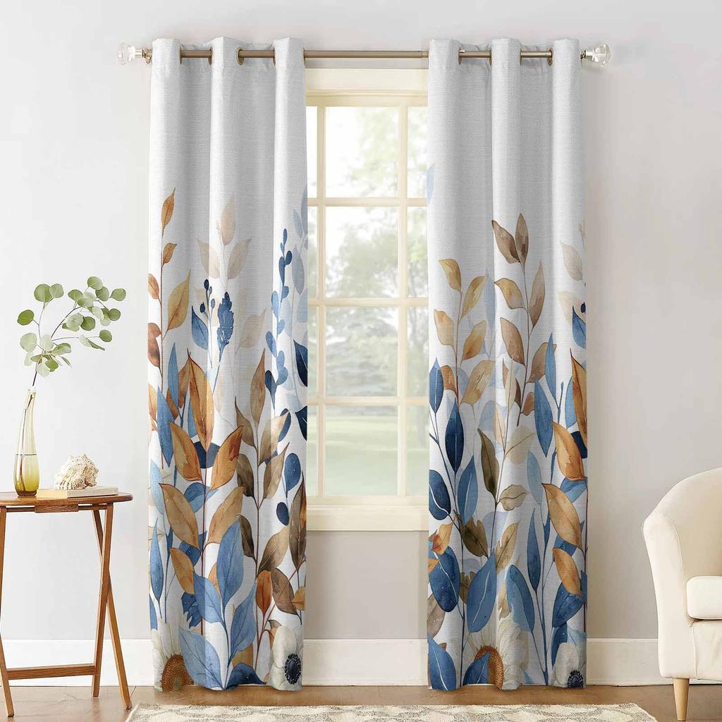 Thanksgiving Autumn Leaves Blackout Curtains For Living Room Bedroom Window Treatment Blinds Drapes