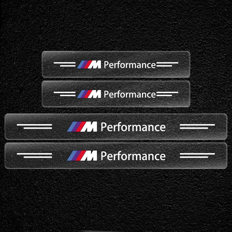 4ks Ochrana prahu auta Transparentní Dekorativní M LOGO Odznak 3D Samolepka Pro BMW M Performance E36 E46 E60 E90 E91 E92 E93 F30 F20 X1 X3 X5 X6 X7