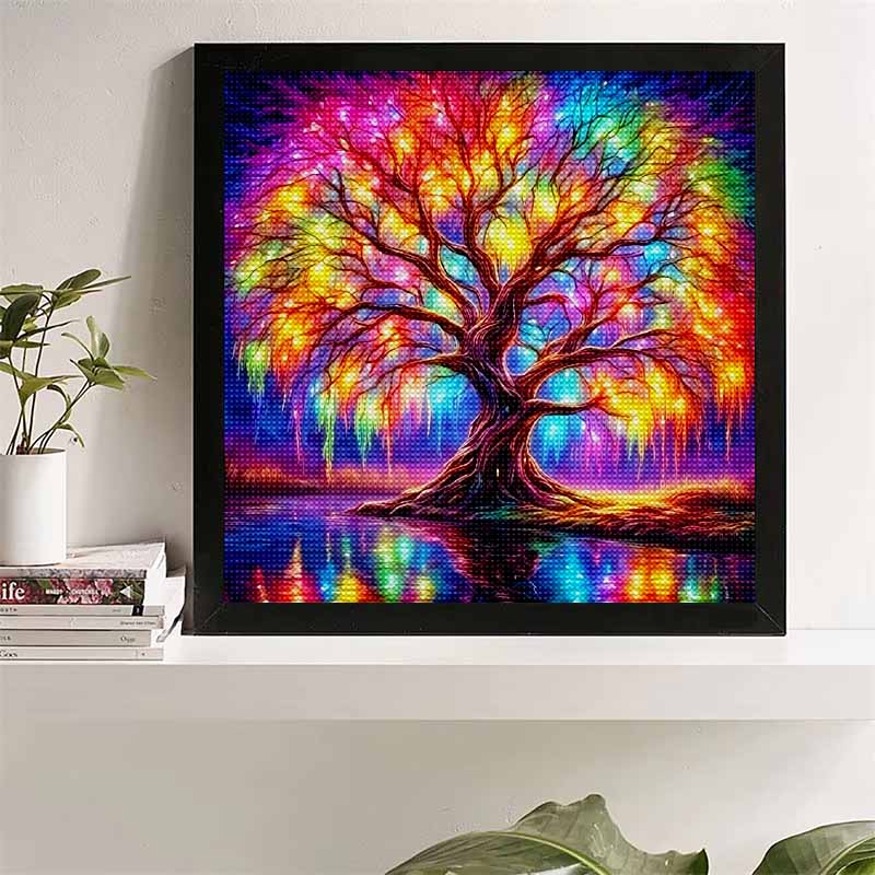 New Arrival 5D DIY Full Circle Diamond Painting "Colorful Tree" Embroidery Cross Stitch Home Decor Gift