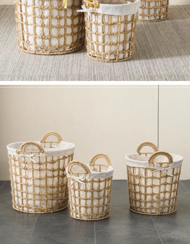 Large Capacity Woven Rattan Laundry Basket & Toy Organizer for Home, Bathroom, & Clothes Storage