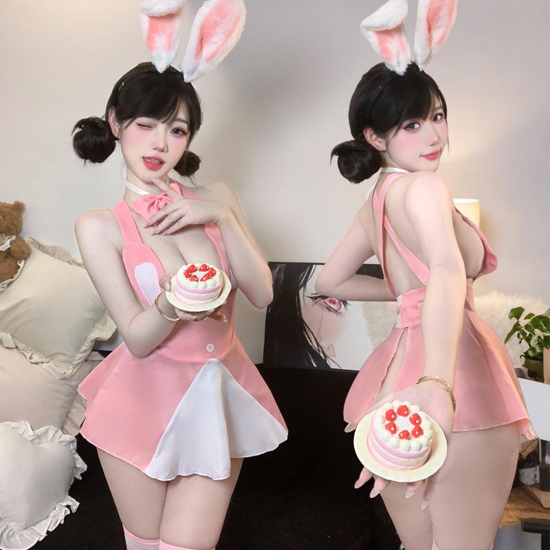 Soft cute rabbit attractive one-piece suit, erotic underwear, sexy pure desire to show buttocks, temptation free suit