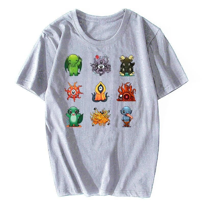 Men's T Shirt Lil Lovecraft Monsters Shoggoth Deep One Ghoul Abhoth Hastur Azathoth Cthulhu Artwork Print Tees Harajuku Tshirt
