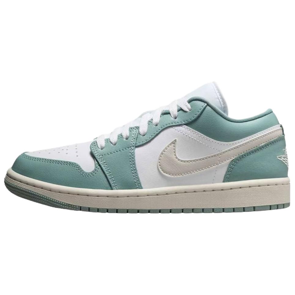 Jordan Air Jordan 1 Green Hill Spirit Fox Slip Resistant Abrasion Resistant Low Top Vintage Basketball Shoes Women's DC0774-138(Team836-)