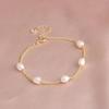 14K Gold Plated Irregular Freshwater Pearl Strand Bracelet For Women Girls Casual Jewelry Accessory
