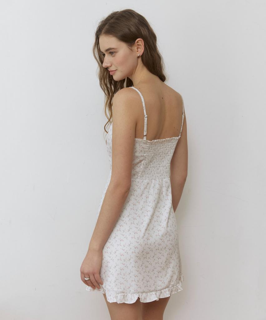 Adowl Lovey Vintage Pattern Mini Dress - Ivory