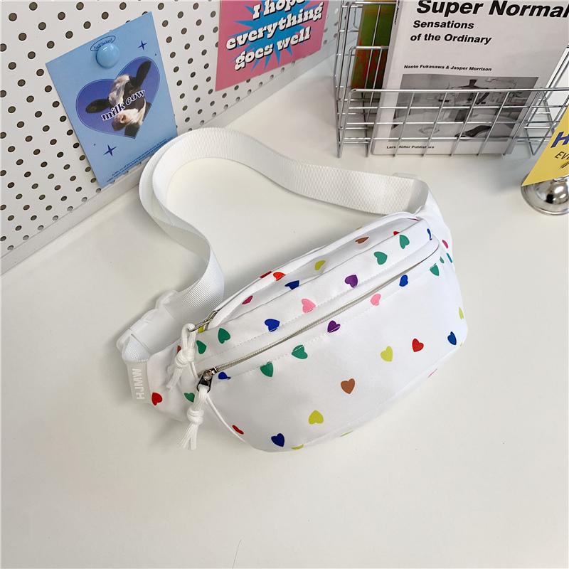 Lightweight Dot Print Chest Bag Student Waist Bag Women's Crossbody Bag