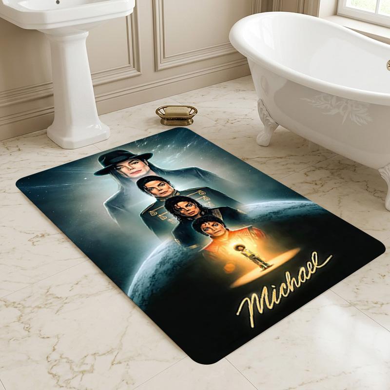 Michael Jackson Wohnzimmer rutschfester Bereichsteppich Weicher Teppich für Schlafzimmer Spielzimmer Kinderzimmer Sofa Büro Heimdekoration Fußmatte