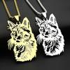 Hiphop Cat Head Animal Chain For Women Men Stainless Steel Gold Color Kitty Party Trendy Male Pendant Necklaces Jewelry Gifts