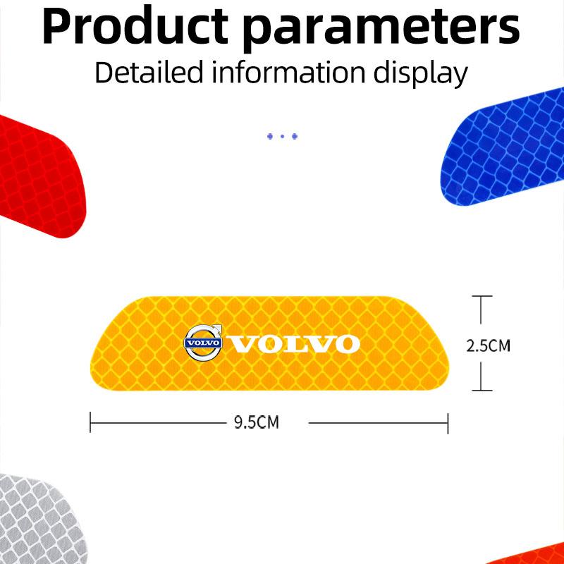 4 Piezas Pegatinas Reflectantes de Advertencia de Seguridad para Puerta de Coche Calcomanías Decorativas Para Volvo Rdesign XC60 XC40 V60 V40 EX30 XC90 S60 V50 S90