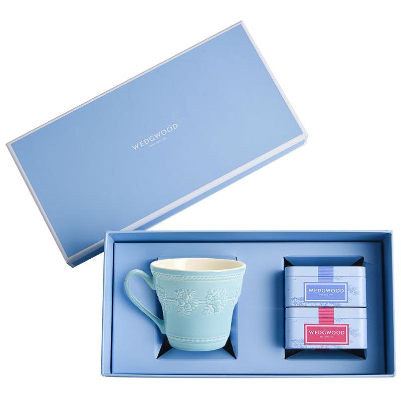 Wedgwood Merry Holiday Blue Mug & Tea Caddy Gift Set