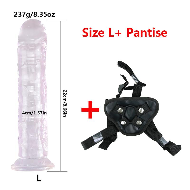 Jelly Dildo 6 Sizes Penis Adjustable Strapon Dildo Realistic Sex Toys For Lesbian Women Couples Suction Cup Dildo Pants