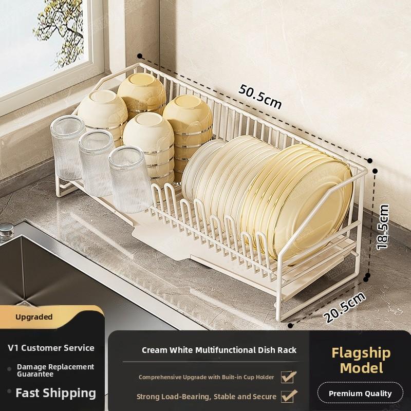 Kitchen Bowl Draining Ra Multi-Functional Countertop Sle Storage elf Utensils Di Plate Diwaer Organizer