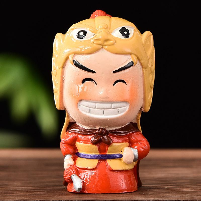 Three Kingdoms Figures Figurines Cartoon Ceramic Handicraft Home Decoration Ornament Character Statue Model Desk Gift Souvenir