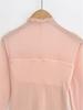 Women's Chic Sheer Mesh Spliced Long Sleeve T-shirt: Elegant Slim-fit, Sexy Base Layer Top