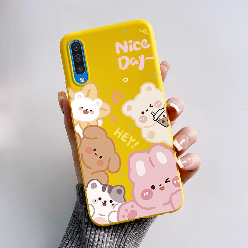For Samsung A50 A50S A30S Case Cartoon Soft Liquid Silicone Full Protection Phone Back Cover For Galaxy A 50 50S 30S Funda Shell