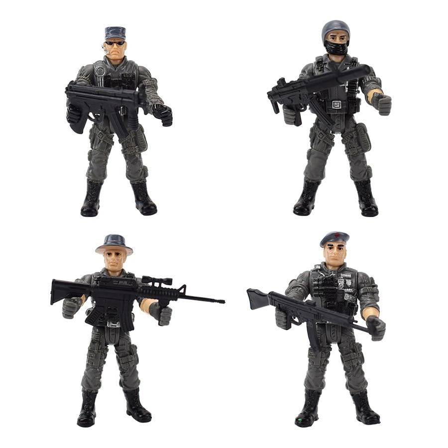 8 Pcs/set SWAT Military Army Action Figure Toys for Boys Combat Game Movable Joints Military Soldiers Model Toy for Kids Gifts