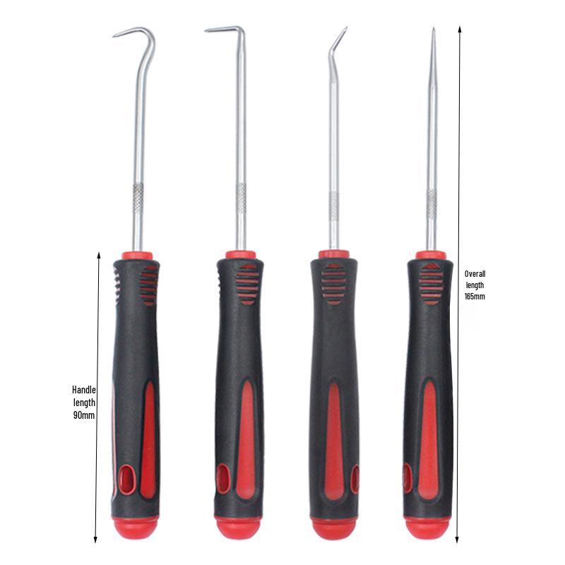 4-Piece Auto Repair Tool Set: Tire Patching, Oil Seal Hook, Screwdriver.