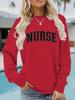 Women's Casual Autumn/Winter Round Neck Nurse Print Hoodie
