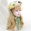 Elegant Bonnet Flower Lace SunHat Breathable Hat Summer Tea Party Holiday Vacation Decors Western Vintage Hat